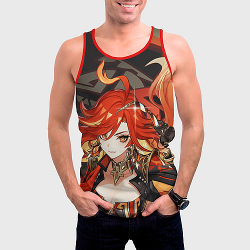 Мужская майка без рукавов Mavuika Genshin Impact / 3D-Красный – фото 3