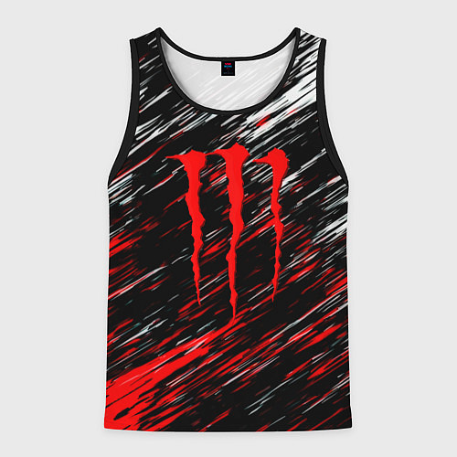 Мужская майка без рукавов Monster energy полосы красок / 3D-Черный – фото 1