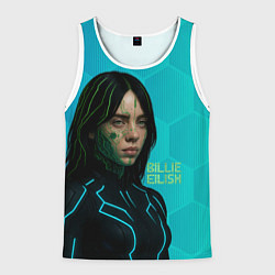 Майка-безрукавка мужская Билли Айлиш киберпанк, цвет: 3D-белый