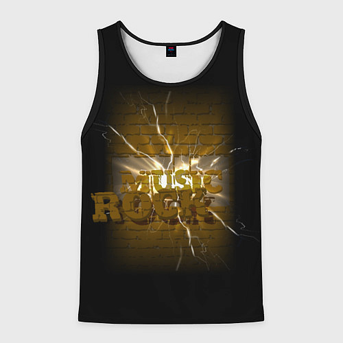 Мужская майка без рукавов Рок сквозь стену / 3D-Черный – фото 1