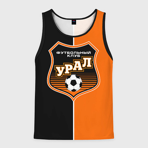 Мужская майка без рукавов ФК Урал - оранжево черные / 3D-Черный – фото 1