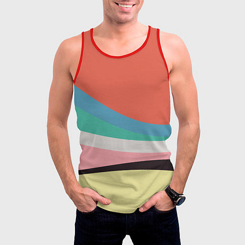 Мужская майка без рукавов Спектр июнь / 3D-Красный – фото 3