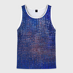 Майка-безрукавка мужская Текстурный тёмный синий, цвет: 3D-белый