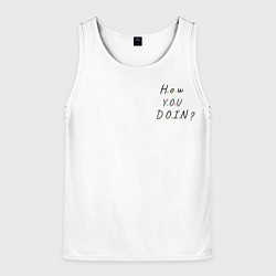 Майка-безрукавка мужская Друзья художники - how you doin, цвет: 3D-белый
