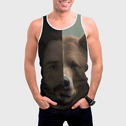 Майка-безрукавка мужская Человек-медведь, цвет: 3D-белый — фото 2