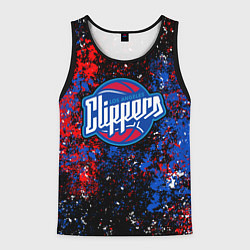 Майка-безрукавка мужская Клипперс - цветовой хаос, цвет: 3D-черный