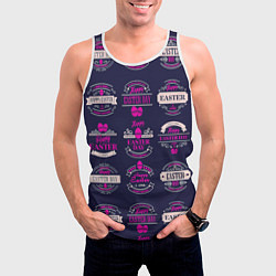 Майка-безрукавка мужская Easter pink, цвет: 3D-белый — фото 2