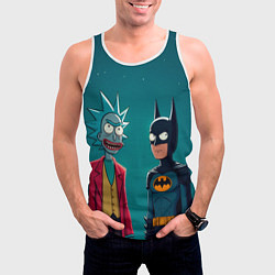 Майка-безрукавка мужская Рик в образе Джокера и Бэтмен, цвет: 3D-белый — фото 2