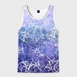 Майка-безрукавка мужская Абстракция - white web on blue background, цвет: 3D-белый