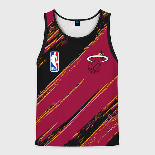 Мужская майка без рукавов Майами Хит - цвета команды / 3D-Черный – фото 1