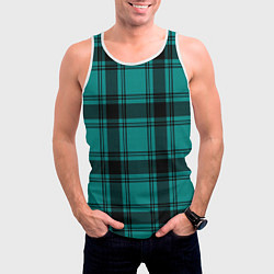 Майка-безрукавка мужская Checkered dark blue, цвет: 3D-белый — фото 2