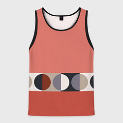 Майка-безрукавка мужская Луна Малевича розовый томат, цвет: 3D-черный