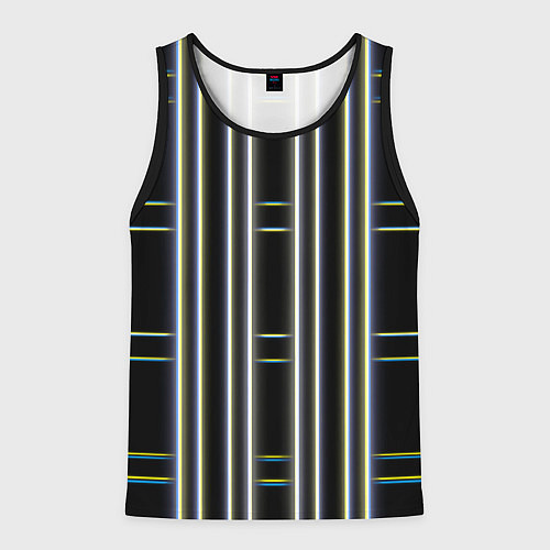 Мужская майка без рукавов Neon yellow blue white / 3D-Черный – фото 1