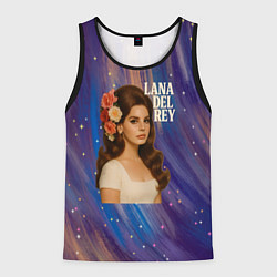 Майка-безрукавка мужская Lana Del Rey с цветами в волосах, цвет: 3D-черный
