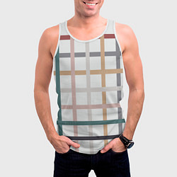 Майка-безрукавка мужская Плетенка пастельная, цвет: 3D-белый — фото 2