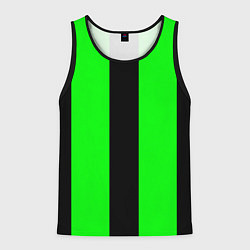 Мужская майка без рукавов Color green black line