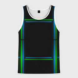 Мужская майка без рукавов Neon green light blue