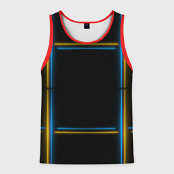 Майка-безрукавка мужская Neon yellow light blue, цвет: 3D-красный