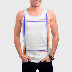 Майка-безрукавка мужская Neon white orange light blue, цвет: 3D-белый — фото 2