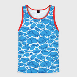 Майка-безрукавка мужская Волновая рябь на поверхности воды паттерн, цвет: 3D-красный
