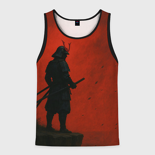Мужская майка без рукавов Ghost of Tsushima - алый / 3D-Черный – фото 1