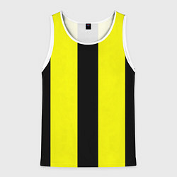 Майка-безрукавка мужская Color yellow black line, цвет: 3D-белый
