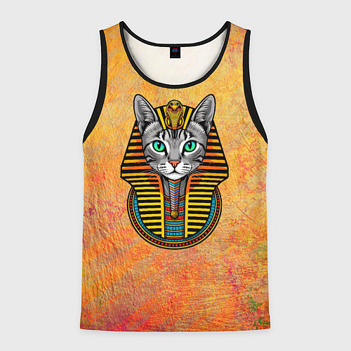 Мужская майка без рукавов Египетская кошка-богиня Баст / 3D-Черный – фото 1