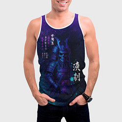 Майка-безрукавка мужская Неоновый призрачный самурай, цвет: 3D-белый — фото 2