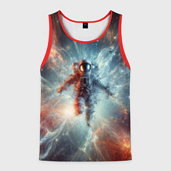 Майка-безрукавка мужская Космонавт в космической туманности, цвет: 3D-красный