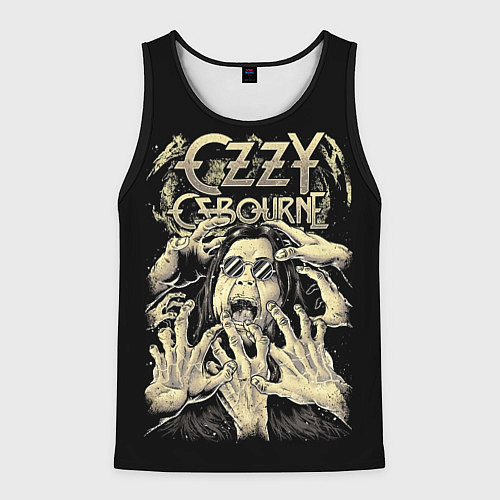 Мужская майка без рукавов Ozzy Osbourne - head and hands / 3D-Черный – фото 1