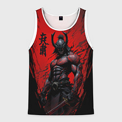 Майка-безрукавка мужская Они воин самурай, цвет: 3D-белый