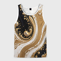 Мужская майка без рукавов Черный агат и жидкое золото
