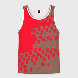 Мужская майка без рукавов Абстрактные алые пятна на цвете какао