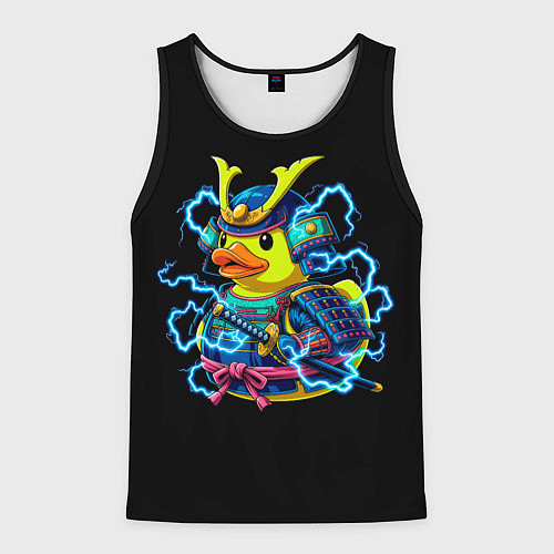 Мужская майка без рукавов Электрическая уточка самурай / 3D-Черный – фото 1