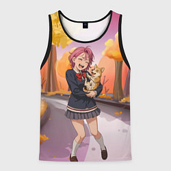 Майка-безрукавка мужская Сиратори Айра Дандадан с щенком, цвет: 3D-черный