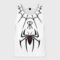 Майка-безрукавка мужская Паук на белом - the web of Fate, цвет: 3D-белый