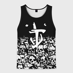 Майка-безрукавка мужская Doom черепа, цвет: 3D-черный