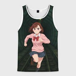 Майка-безрукавка мужская Сиратори Айра бежит в туннеле, цвет: 3D-белый