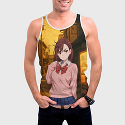 Майка-безрукавка мужская Недовольная Сиратори Айра, цвет: 3D-белый — фото 2