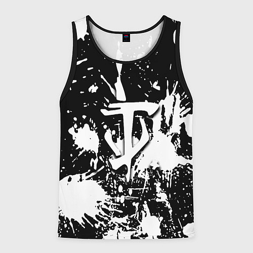 Мужская майка без рукавов Doom белые краски / 3D-Черный – фото 1