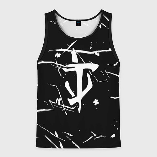 Мужская майка без рукавов Doom logo штрихи / 3D-Черный – фото 1