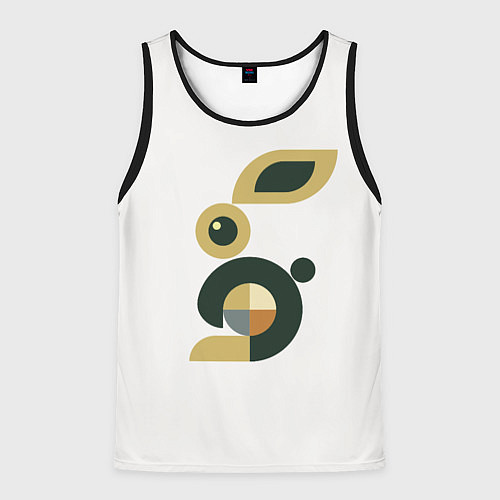 Мужская майка без рукавов Черный кролик в стиле модерн / 3D-Черный – фото 1