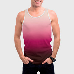 Майка-безрукавка мужская Градиент transcendent pink омбре, цвет: 3D-белый — фото 2