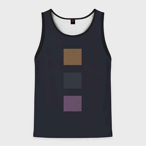 Мужская майка без рукавов Три элемента кубизм в цвете глубокий индиго / 3D-Черный – фото 1