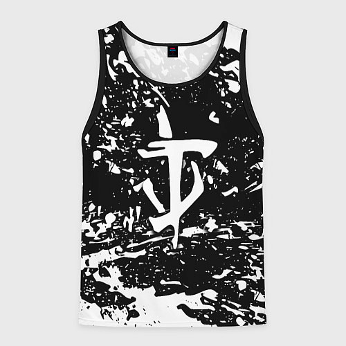 Мужская майка без рукавов Doom краски белые штрихи / 3D-Черный – фото 1