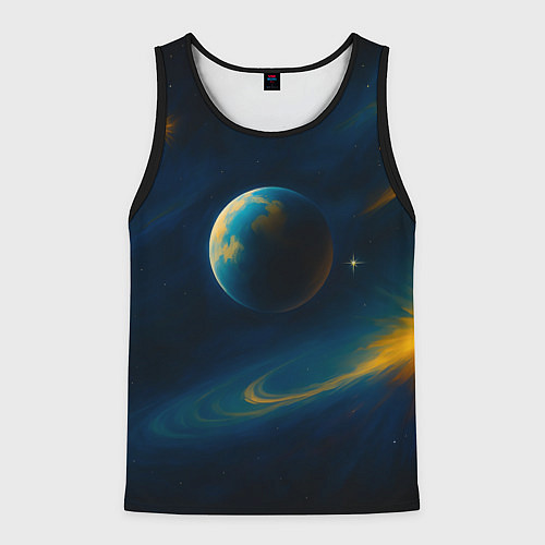 Мужская майка без рукавов Пространство Вселенной / 3D-Черный – фото 1