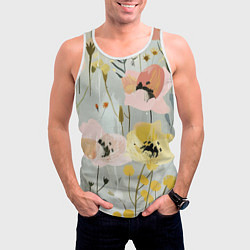 Майка-безрукавка мужская Цветы и цветочки, цвет: 3D-белый — фото 2