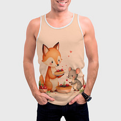 Майка-безрукавка мужская Пироги с лисой, цвет: 3D-белый — фото 2
