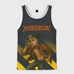 Майка-безрукавка мужская XXXTentacion с микрофоном в аниме стиле, цвет: 3D-белый