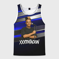 Мужская майка без рукавов XXXTentacion с микрофоном довольный